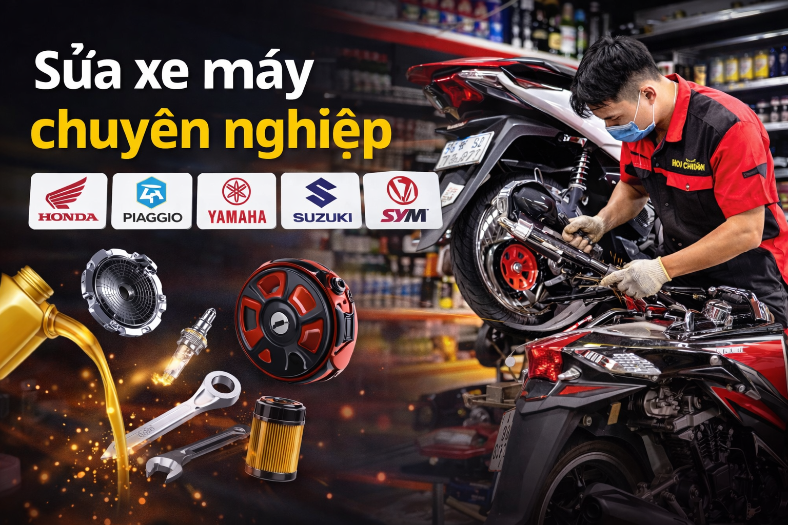 Bảng giá sửa chữa xe máy chuyên nghiệp Hòa Bình Chuẩn chi tiết niêm yết